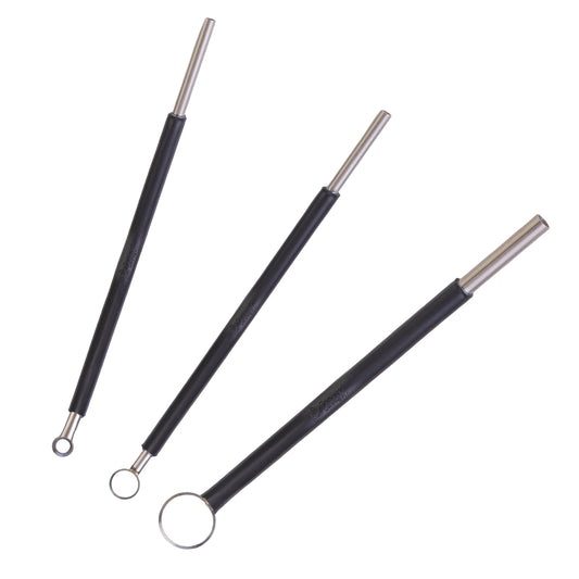 Focuser 3-Piece Tungsten Carbide Trimming Set - Master Curves, Edges & Large Forms from Wet to Bone-Dry Clay